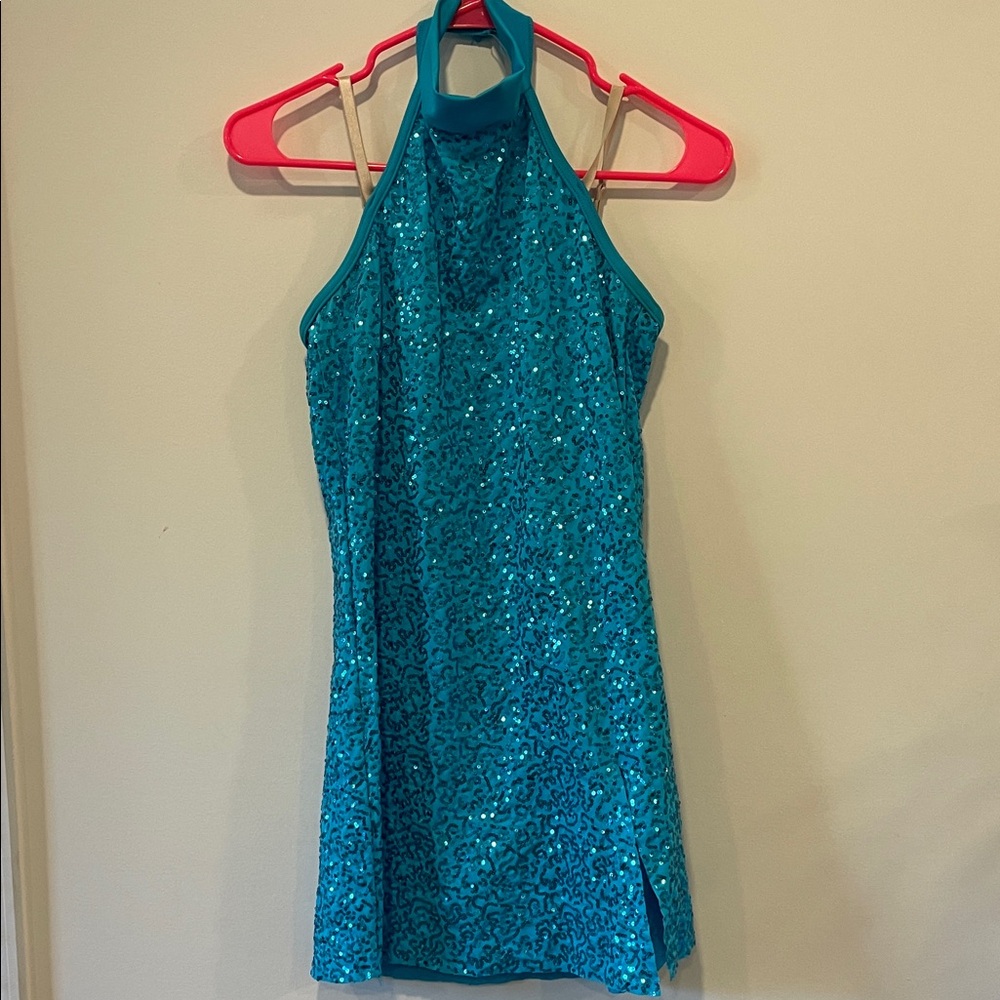 Sparkling Blue Adult Kids Dance Costume Medium Adult